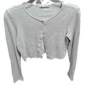 Zara -M-Crop Top -  Button downs- Long Sleeve